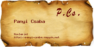 Panyi Csaba névjegykártya